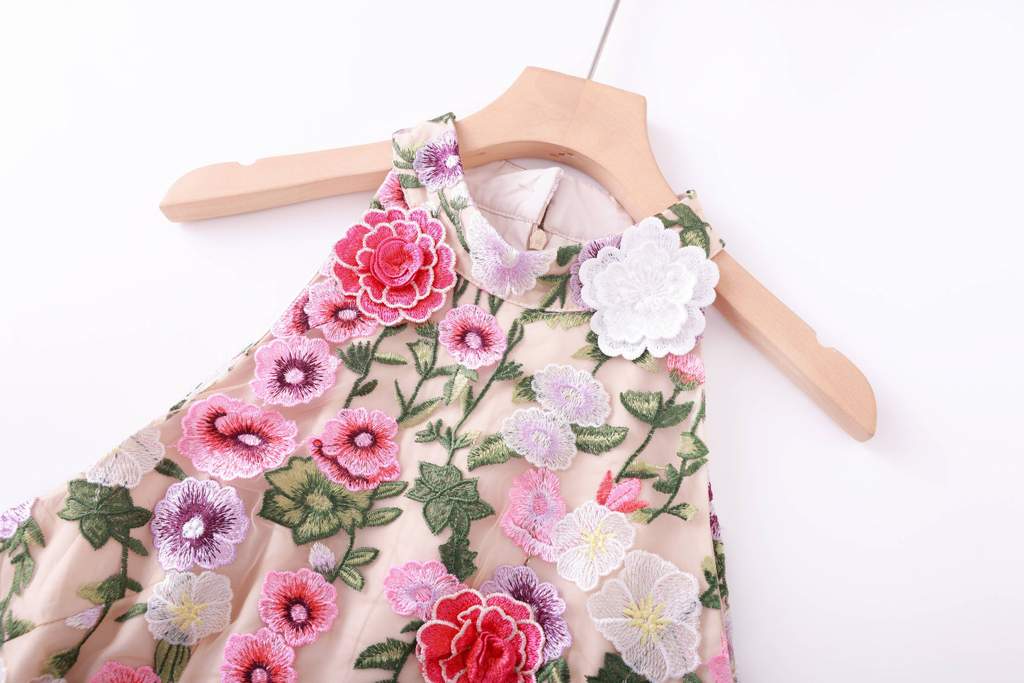 Elegant 3D Floral Mini Dress Summer Chic Style