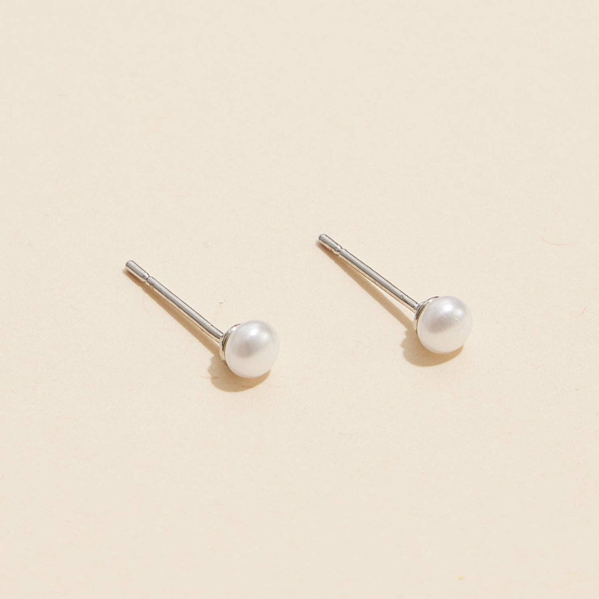 Classic Small Pearl Stud Earrings | Gold Dipped Pearl Stud Earrings Minimal Classic