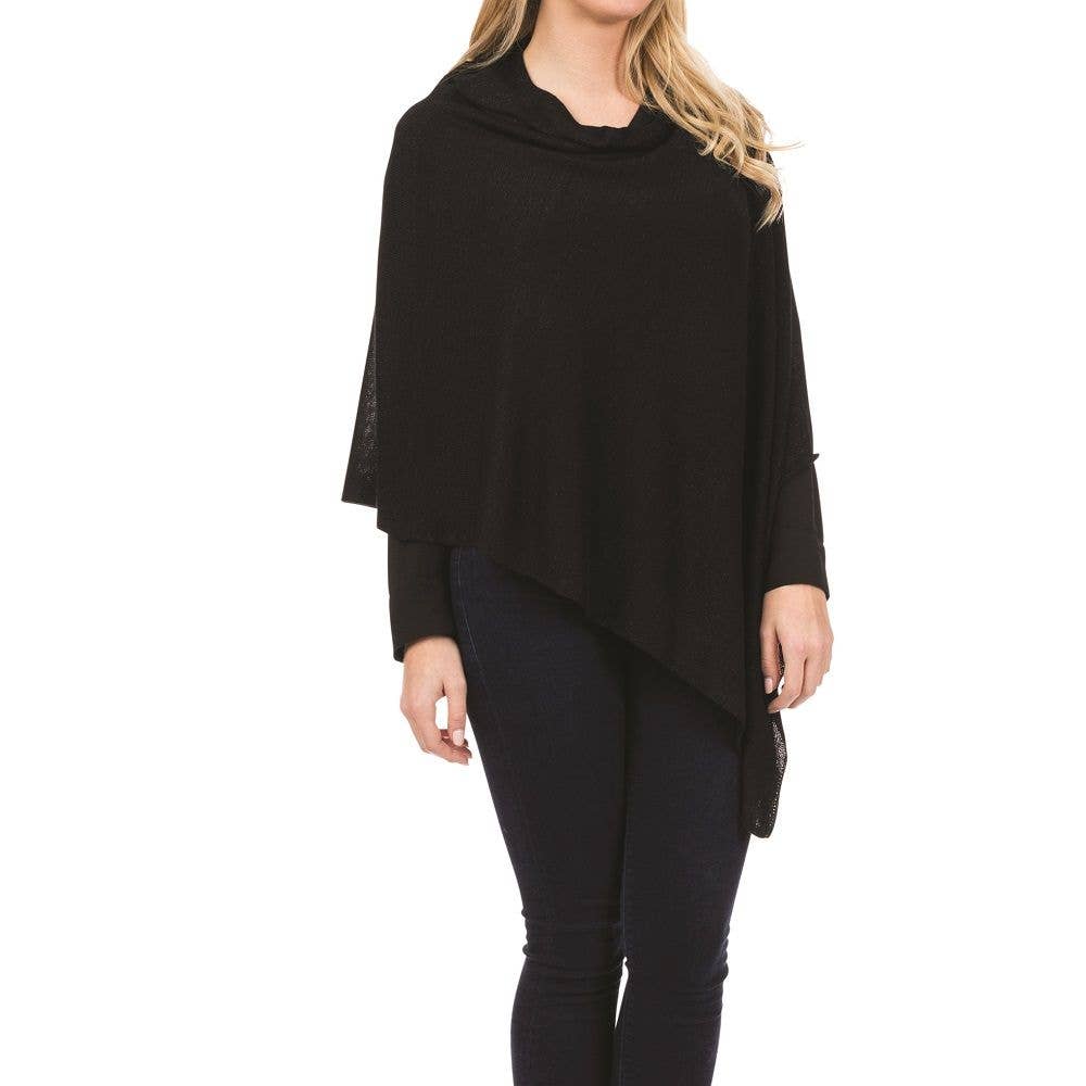 Elsa Metallic Bamboo Lightweight Poncho – One Size