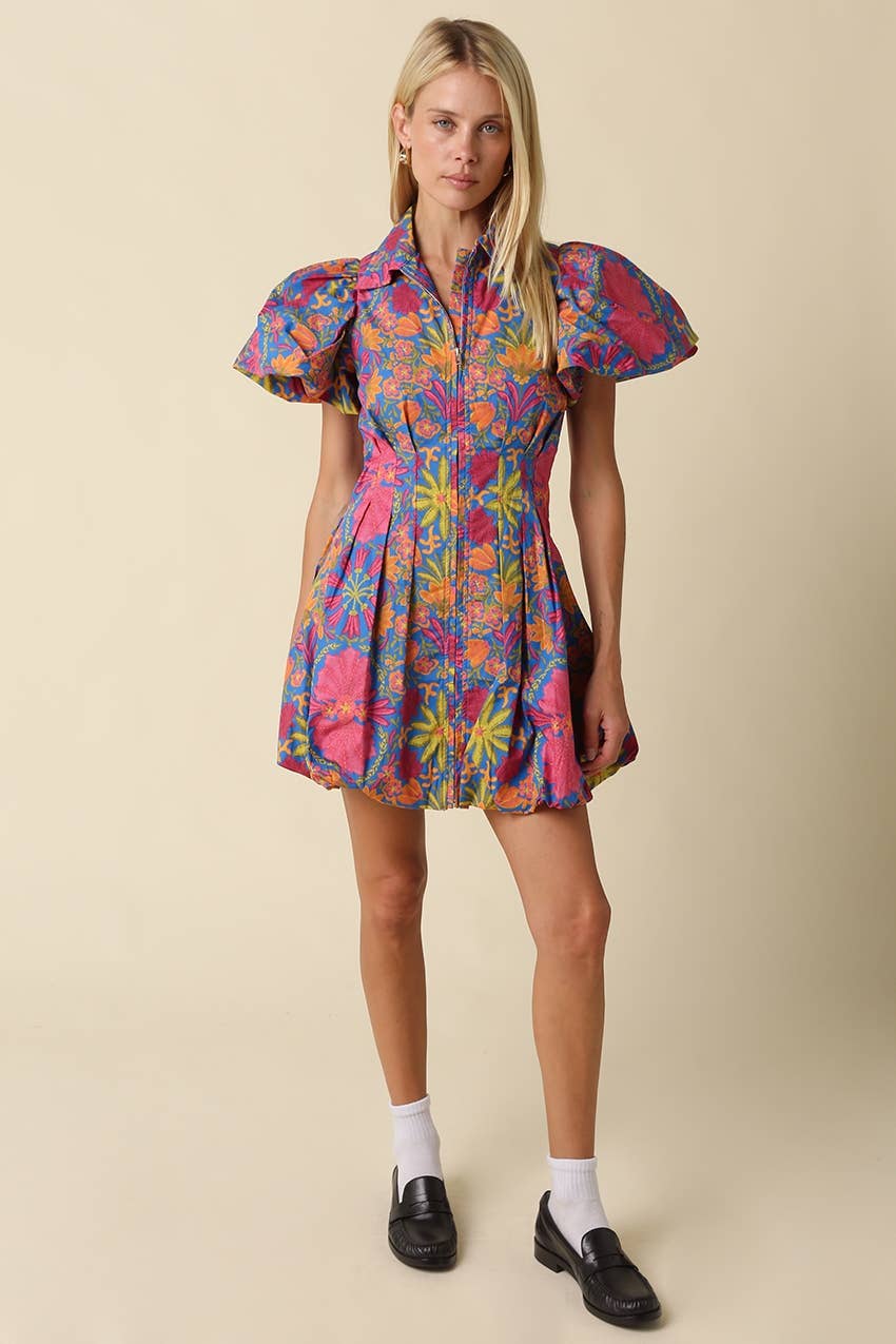 Remi Floral Balloon Sleeve Dress