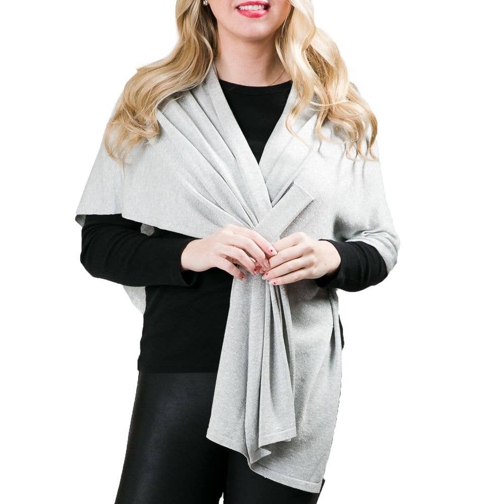 Katie Knit Solid Color Keyhole Shawl Wrap - Fall 2026