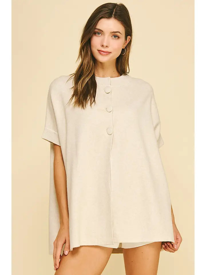 PINCH OPEN FRONT BUTTON DOWN SWEATER