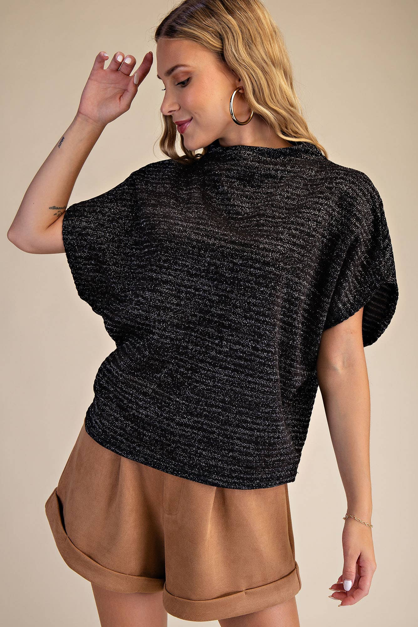 Mock Neck Oversized Top