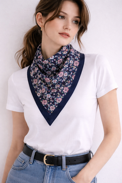 S26116 100% Polyester Lightweight Square Scarf