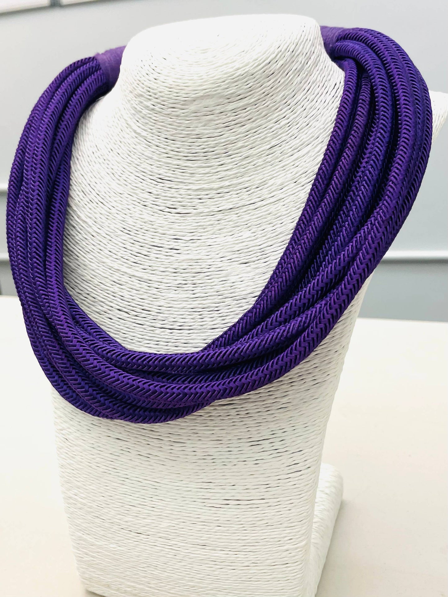 "Original" Slub 8-Strand Necklace (purple)