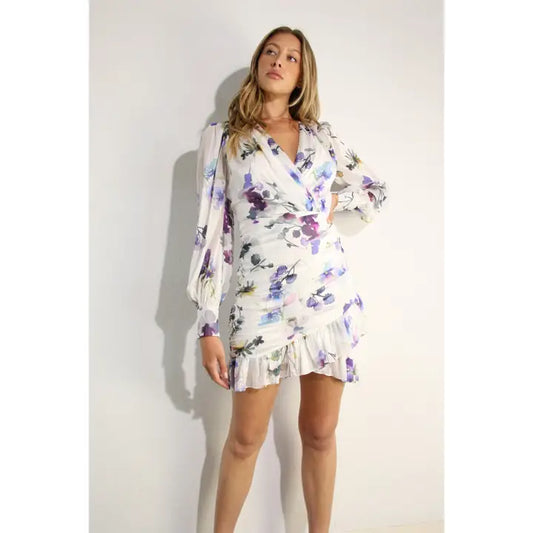 MULLA FLORAL RUCHED DRESS