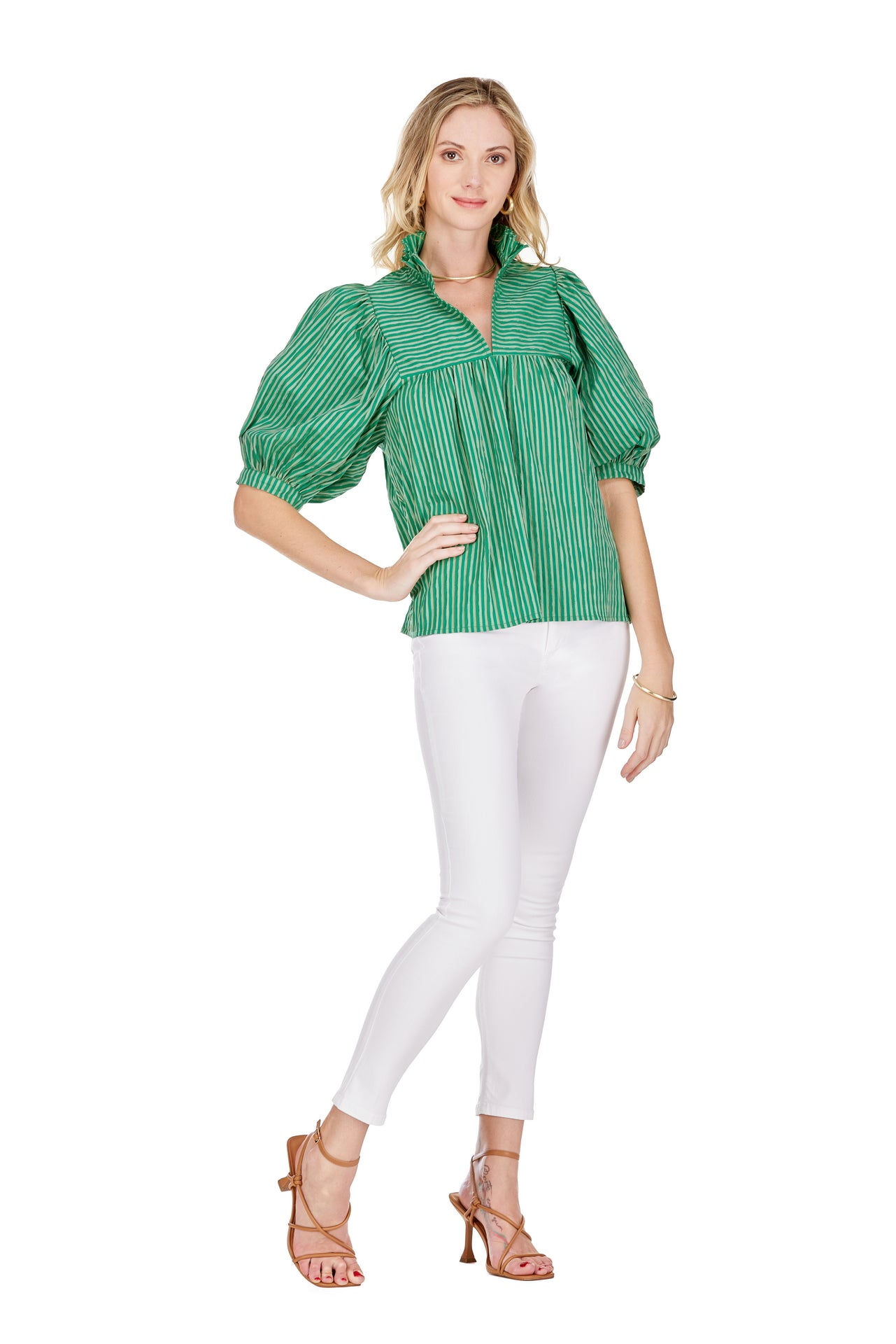 Load image into Gallery viewer, JADE HIGH NECK SLEEVE TOP
