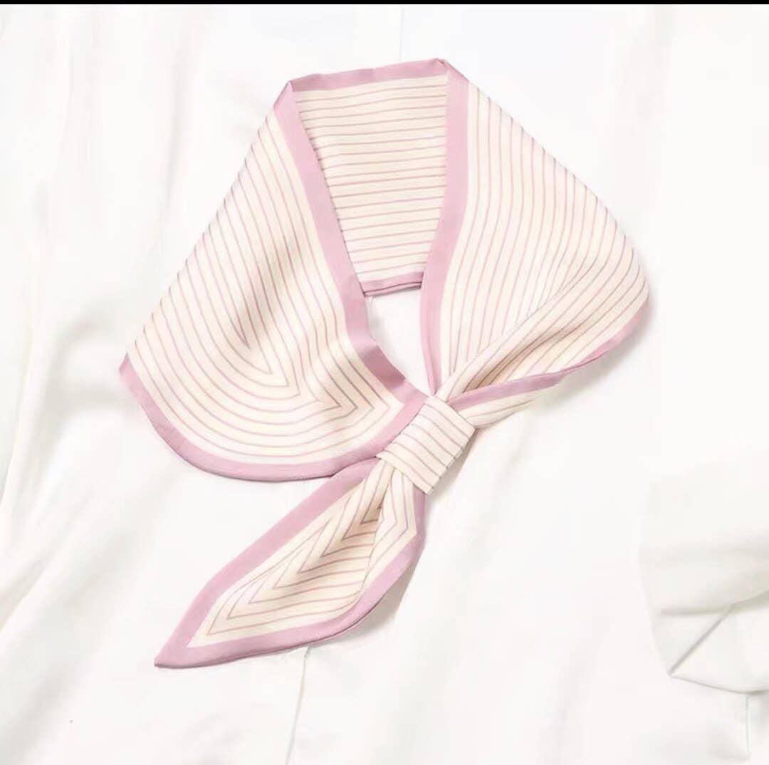 Pink / White Stripes Loop Scarf