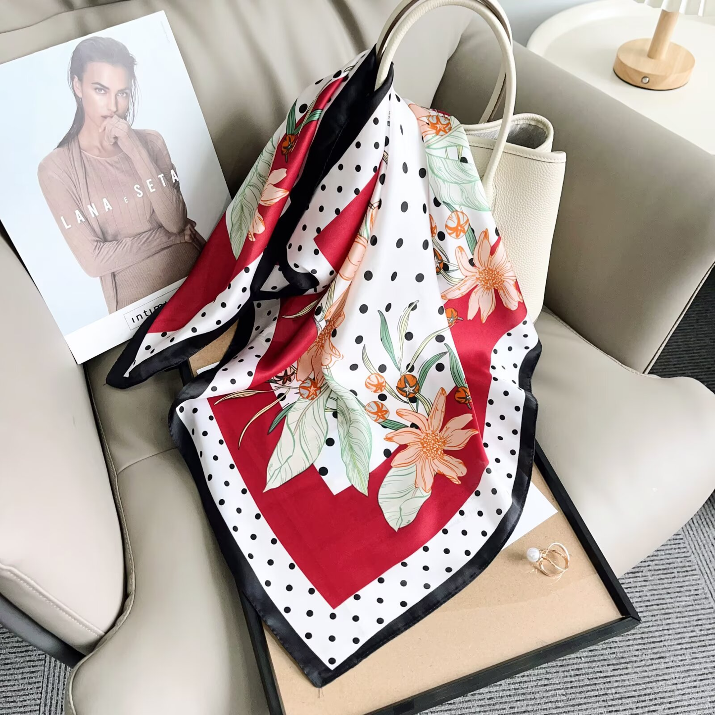 S26096 100% Polyester Lightweight Square Scarf