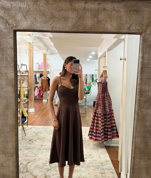 Suede Strapped Chocolate Dress