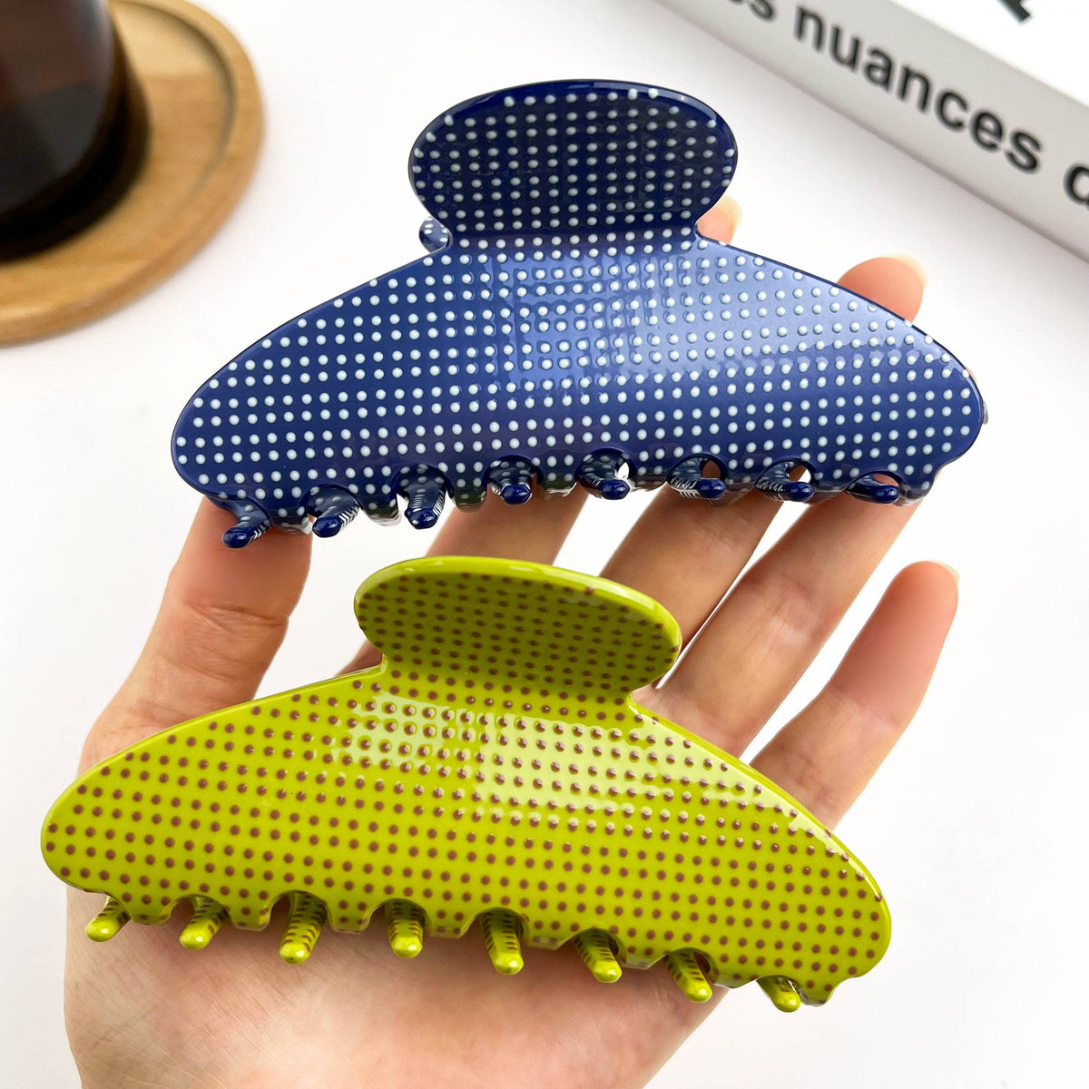 Acetate Polka Dot Hair Claw Clip, Classic Hair Clip