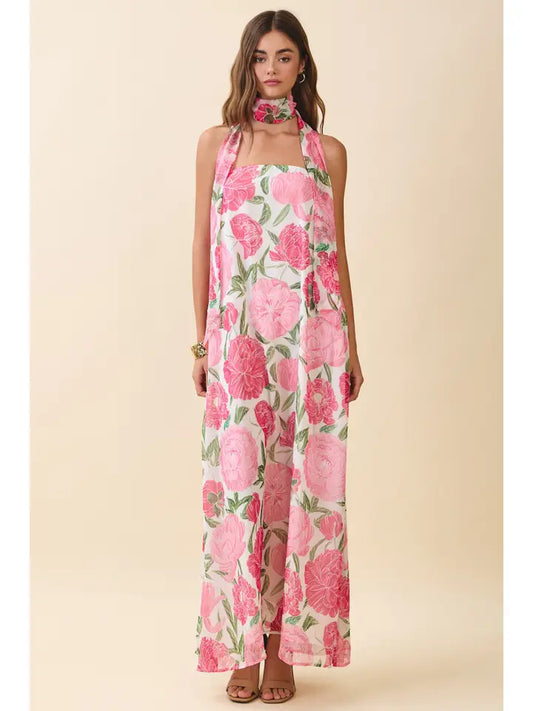 TCEC STRAPLESS FLORAL MAXI