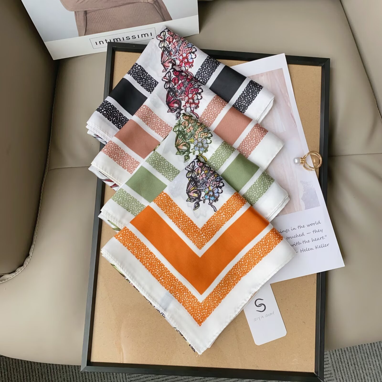 S26106 100% Polyester Lightweight Square Scarf