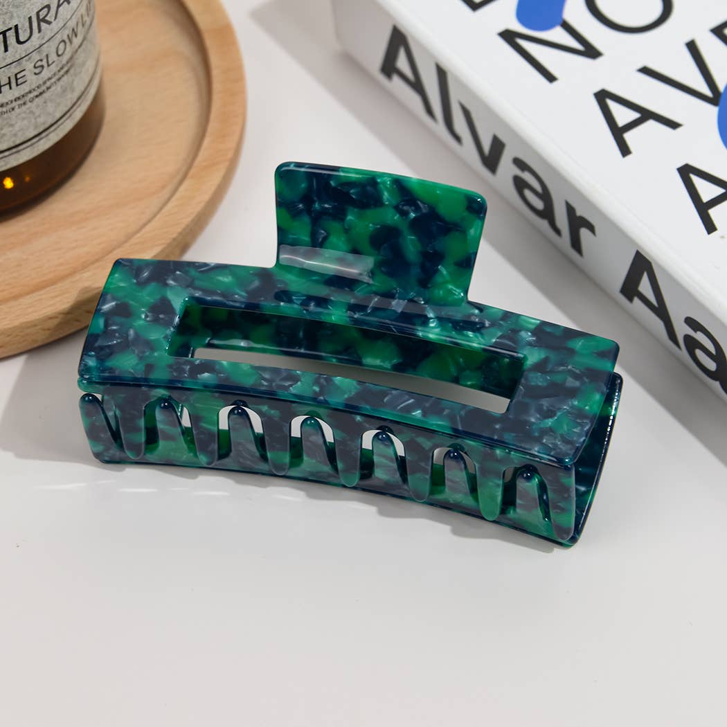 Vintage Oversized Square Acetate Claw Clip, Eco-Friendly