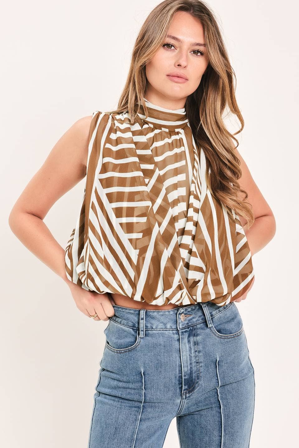 A printed woven top