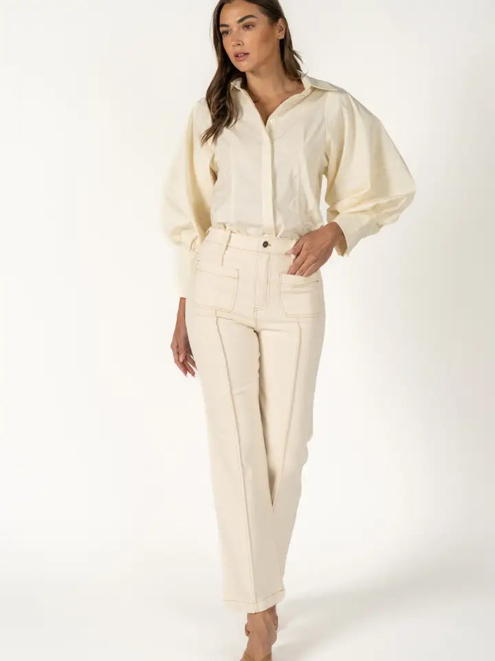 PUFF SLEEVE BUTTON DOWN