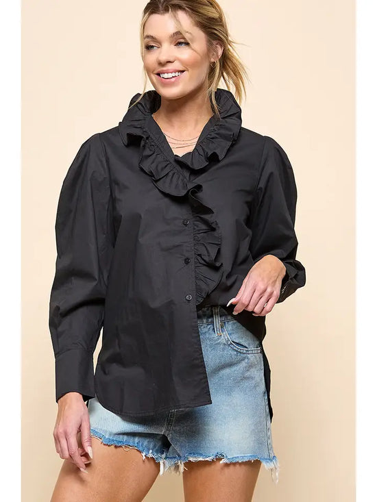 CEZELE RUFFLE TOP