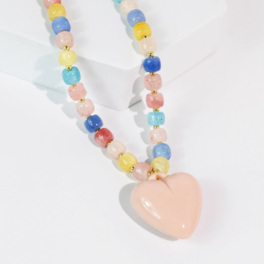 Happy Colorful Heart Necklace