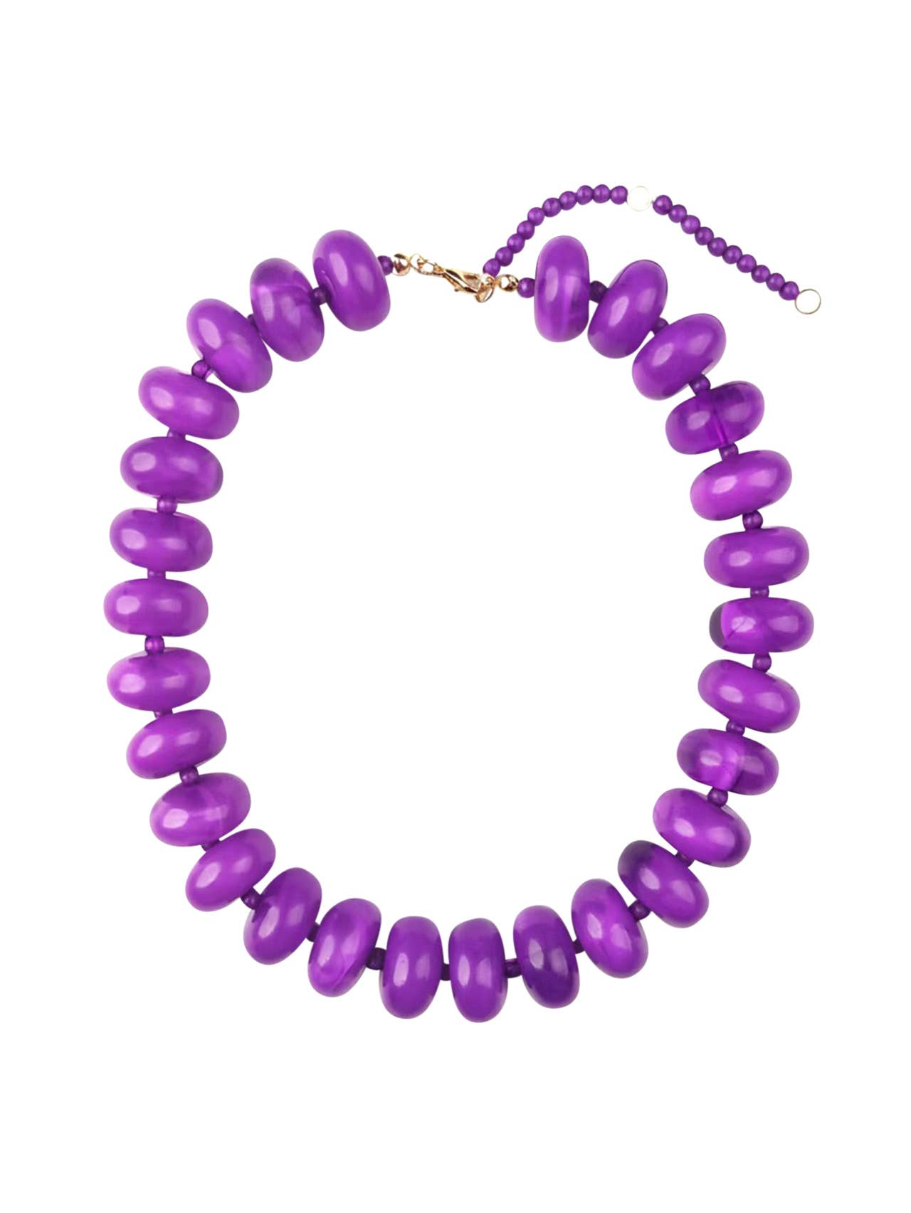 Bailey Chunky Beaded Necklace- Purple