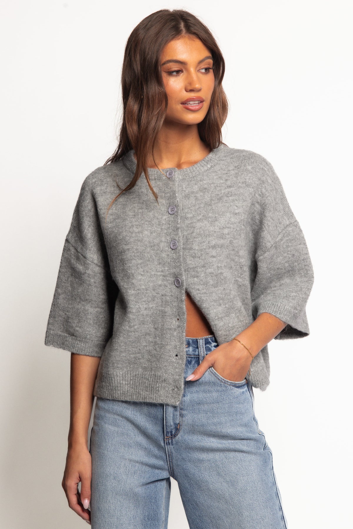 Lilith Knit Top - Grey