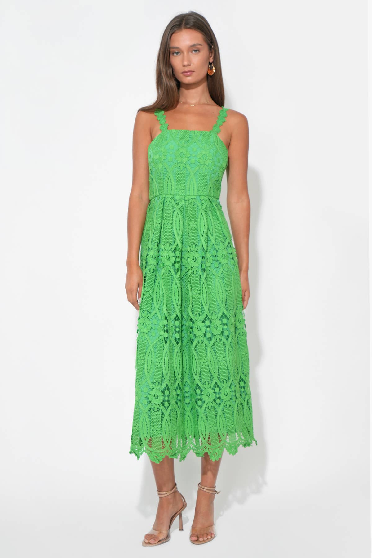 Alice Strap Lace Midi Dress