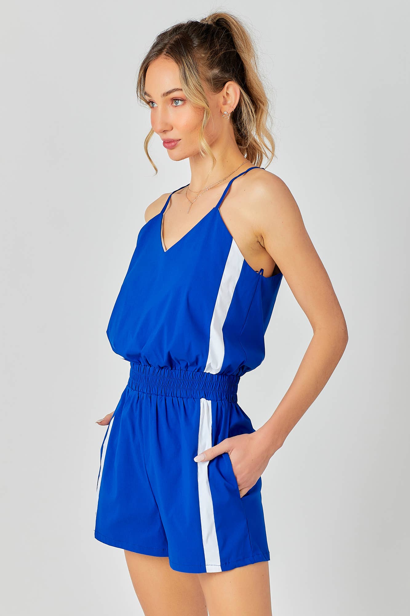 Side Striped Track Romper