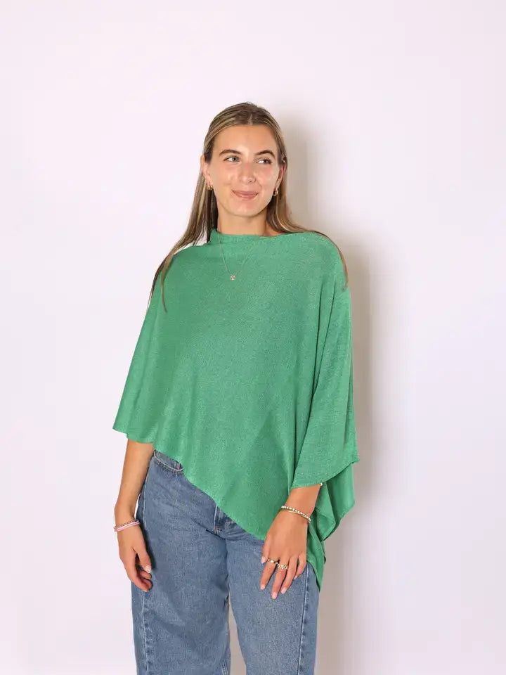 Elsa Metallic Bamboo Lightweight Poncho – One Size