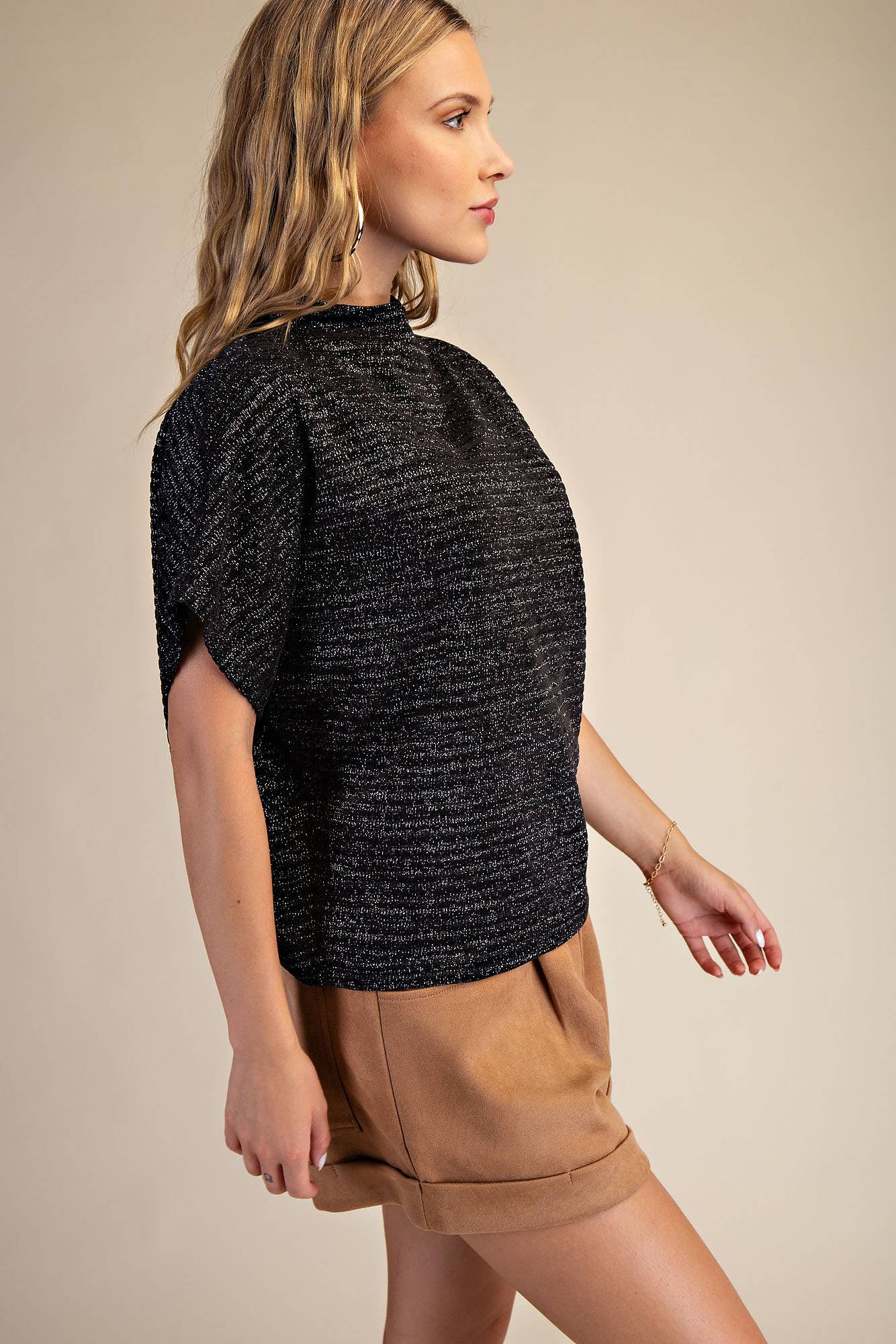 Mock Neck Oversized Top