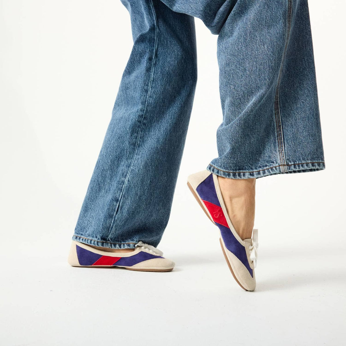 Commuter Sneaker in Bone/Eggplant/Red Suede/Nappa