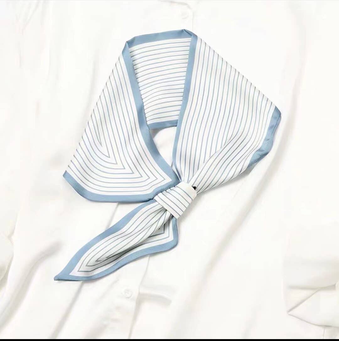 Light Blue / White Stripes Loop Scarf