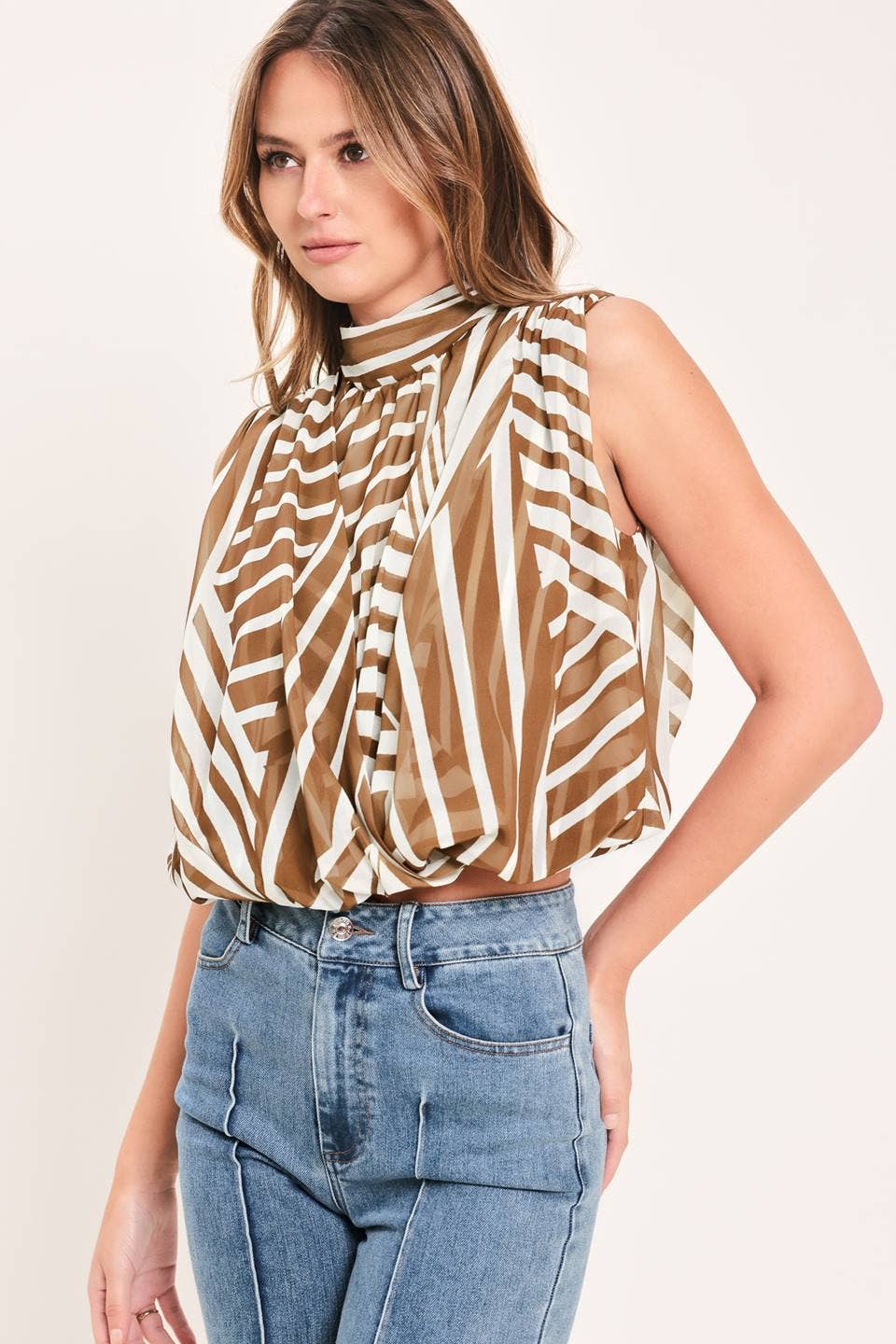 A printed woven top