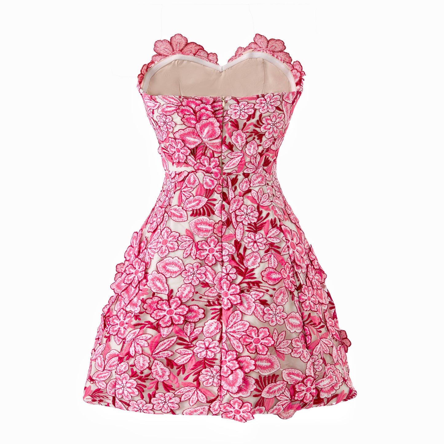 Floral Embroidered Strapless Mini Dress 2026