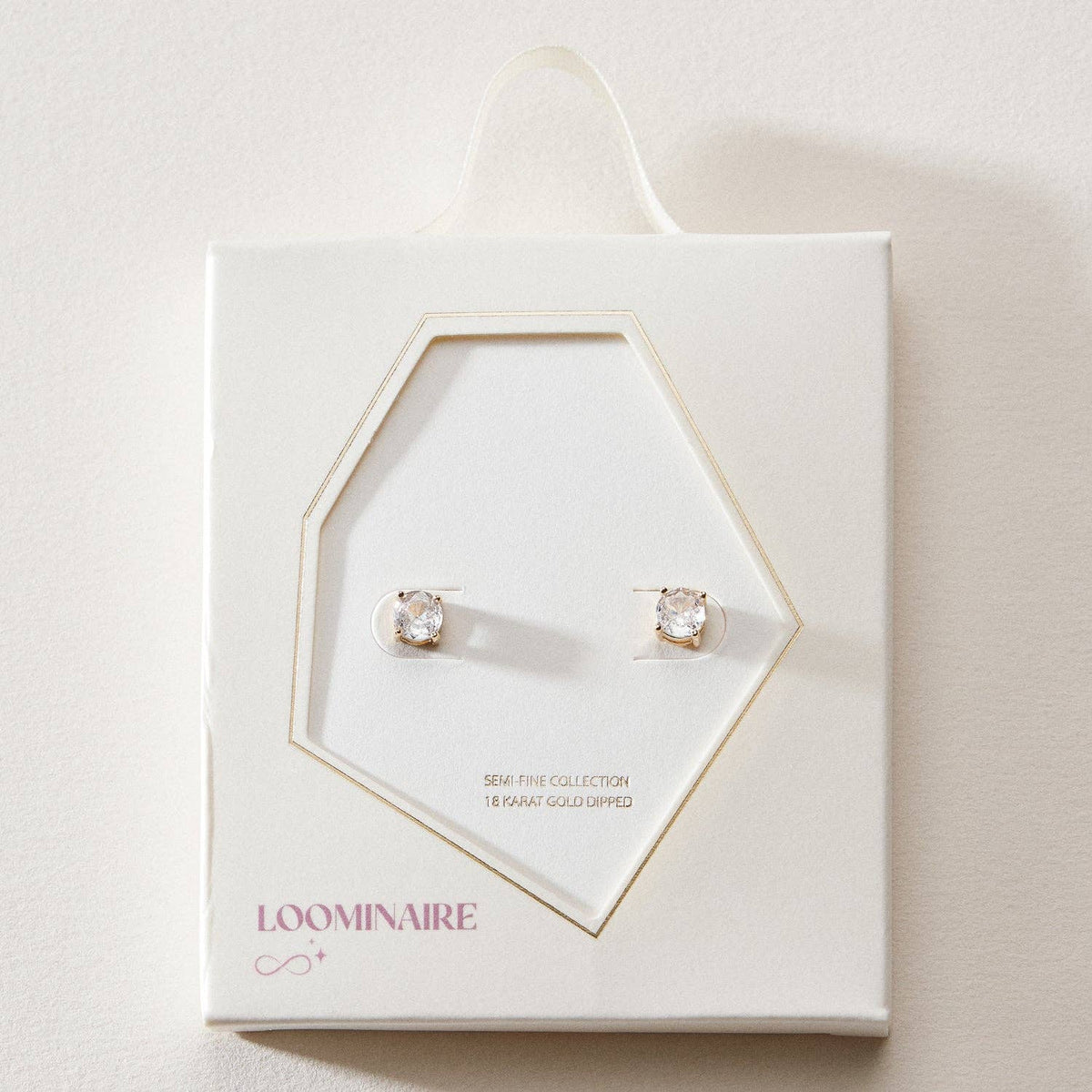 Gold Dipped Cubic Zirconia Stud Earrings