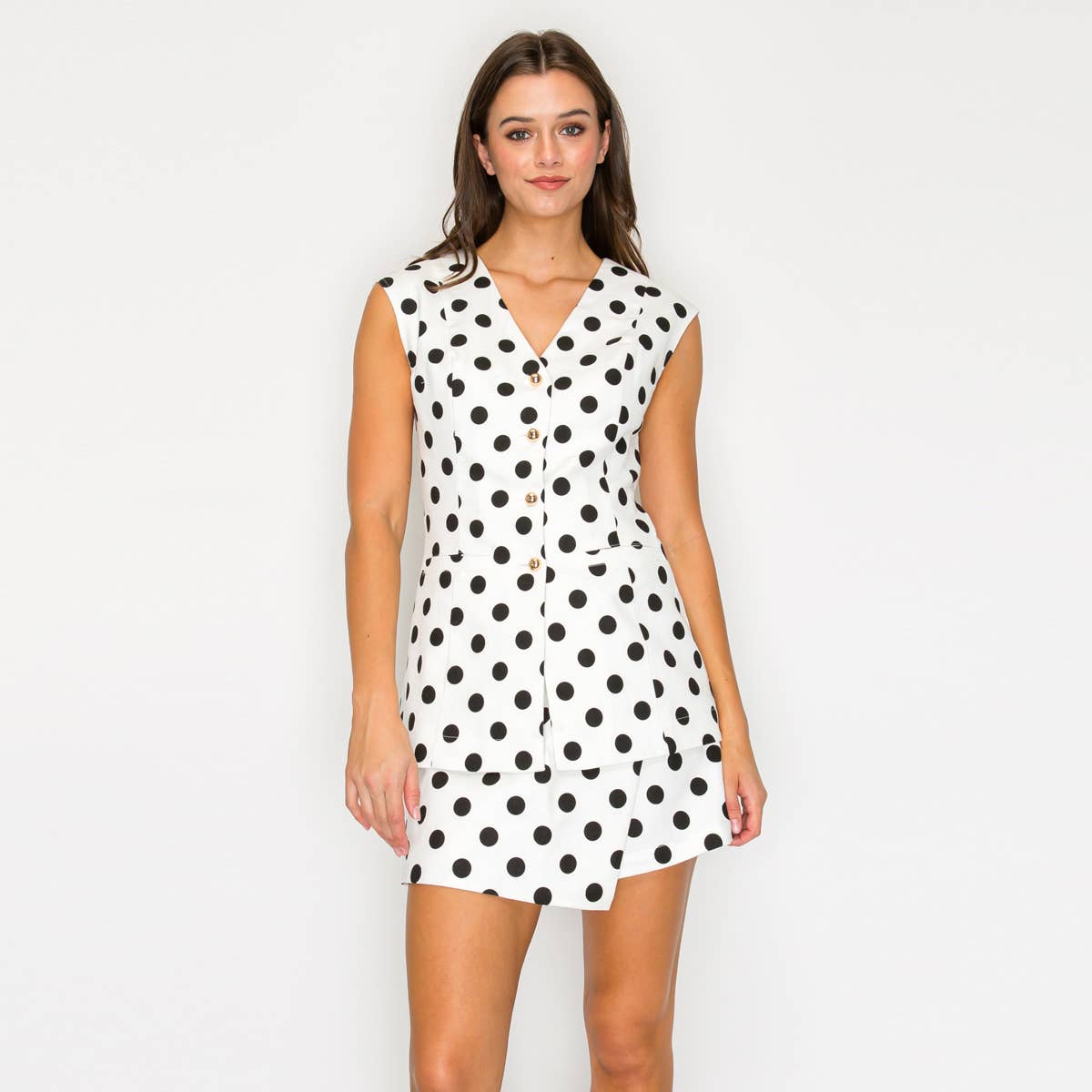 I LOVE POLKA DOTS White Skort