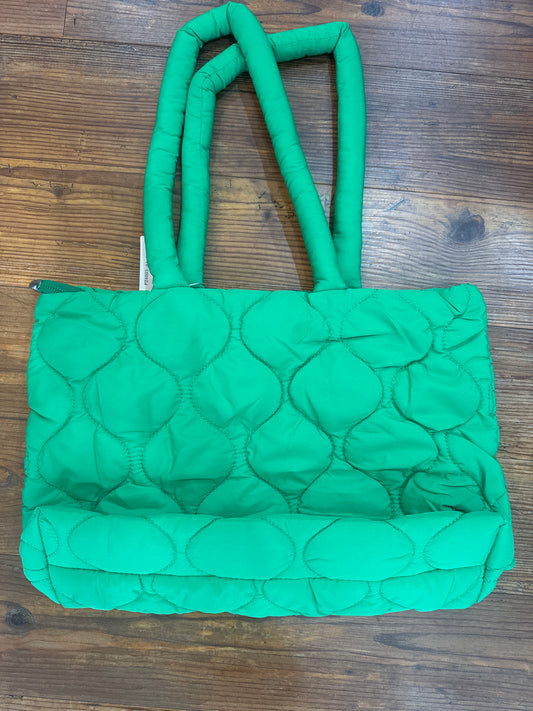 Quilted Nylon Green Tote bag