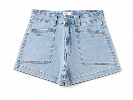 Valley Girl Romcom High Rise Patch Pocket Short
