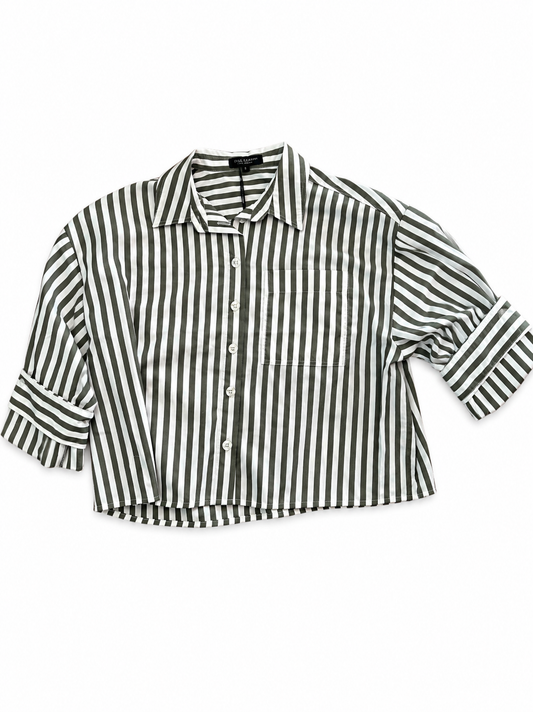 striped 3/4 striped dress shirt