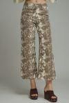 Entro Snake Print Cropped Wide Leg