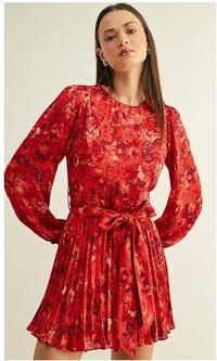 Adelyn Rae Rylee Pleated Long Sleeve Mini Dress
