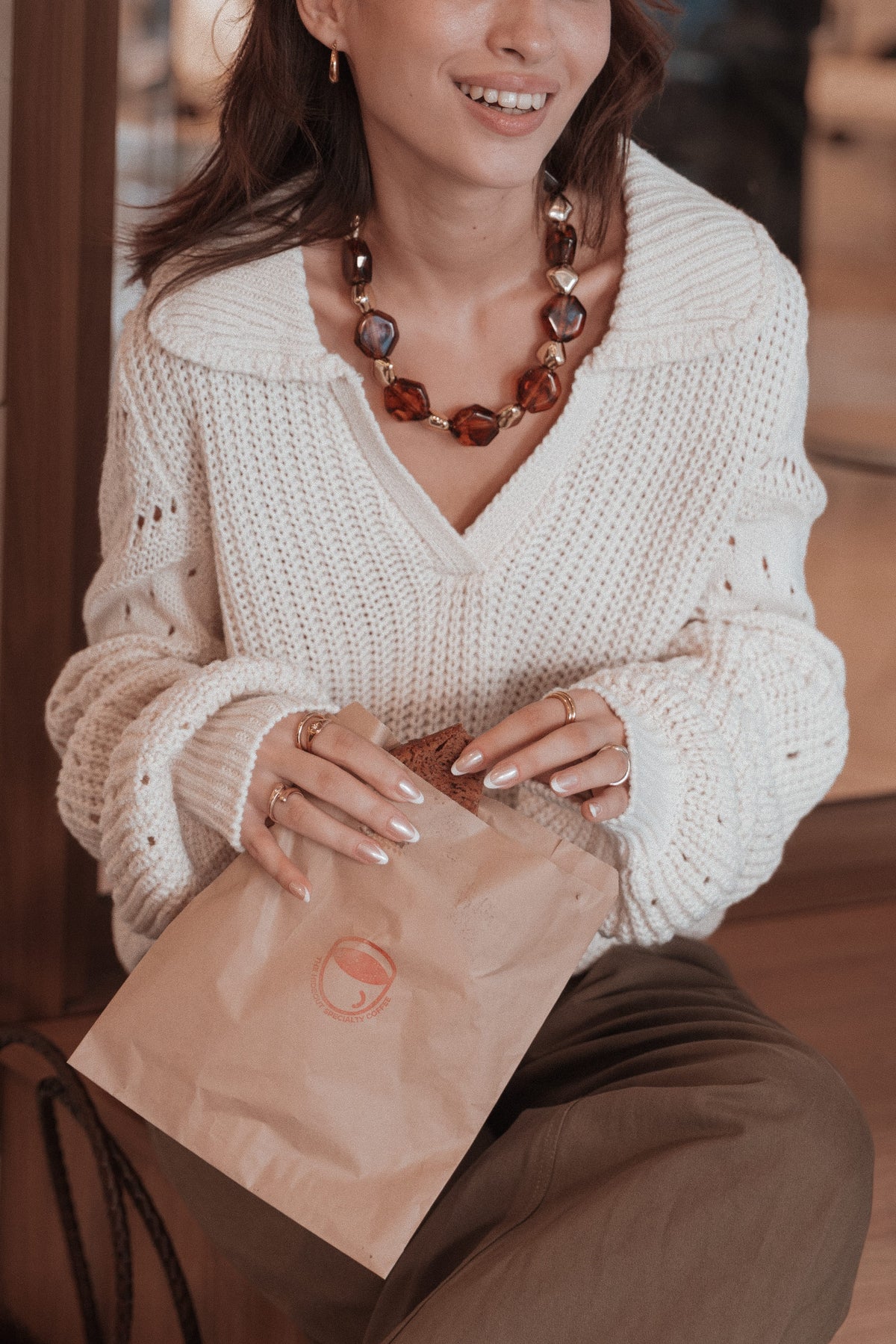 Fitzgerald Pointelle Polo Sweater - Cream