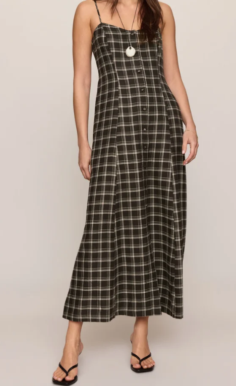 Angel Eyes Plaid Maxi Dress