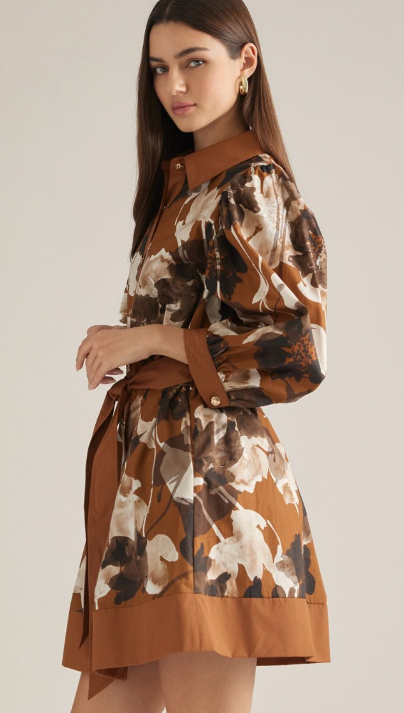 Floral Puff Sleeve Mini Dress