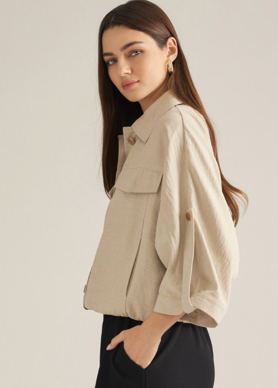 Taupe 3/4 Sleeve Top