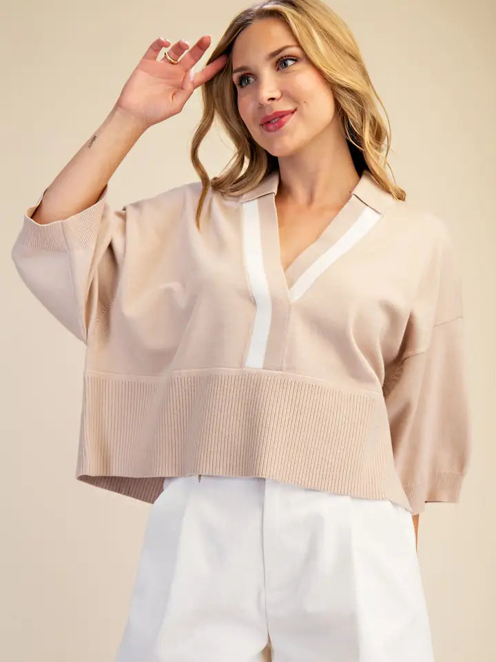 GLAM V NECK SWEATER