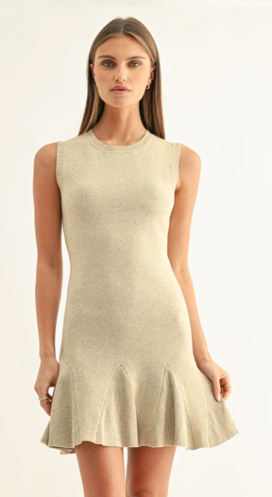 Gabrielle Flared Sleeveless Knit Mini Dress