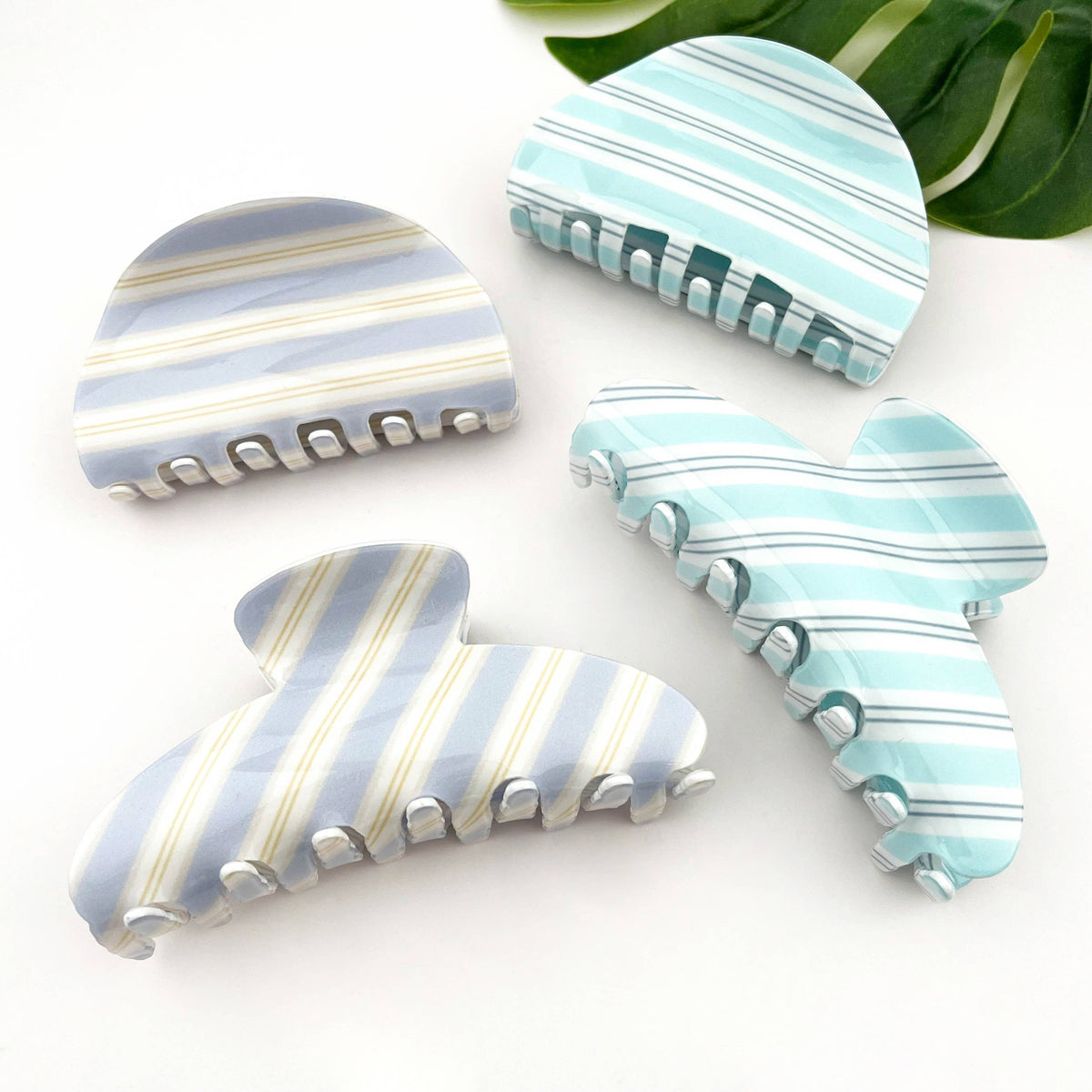 Classic Striped Hair Claw Clip