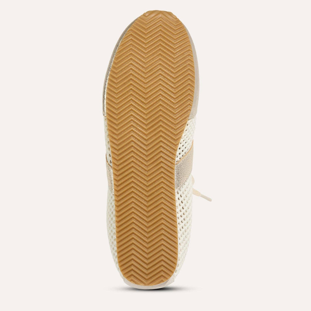 Kiah in Cream Mesh/Gold Metallic Mesh Casual Sneaker