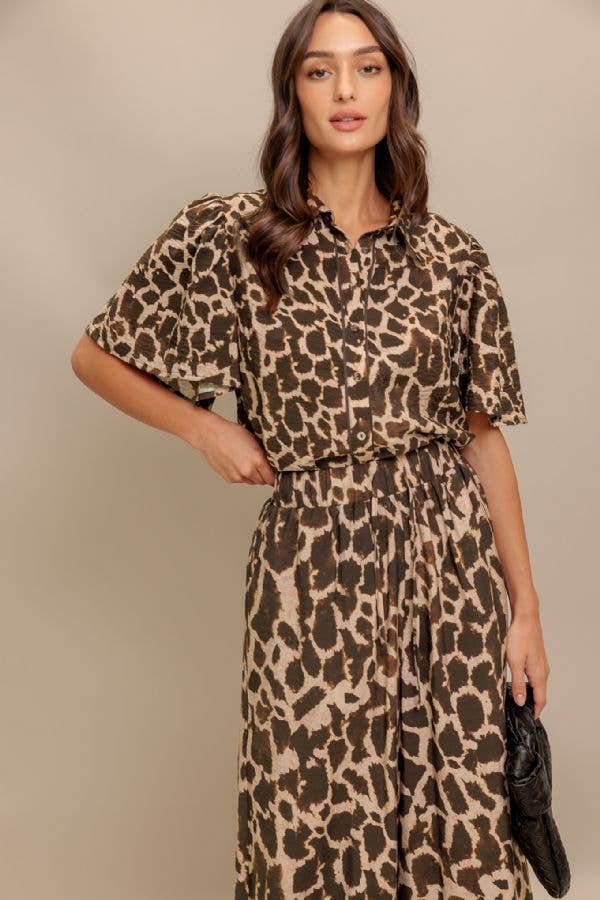 A printed woven top