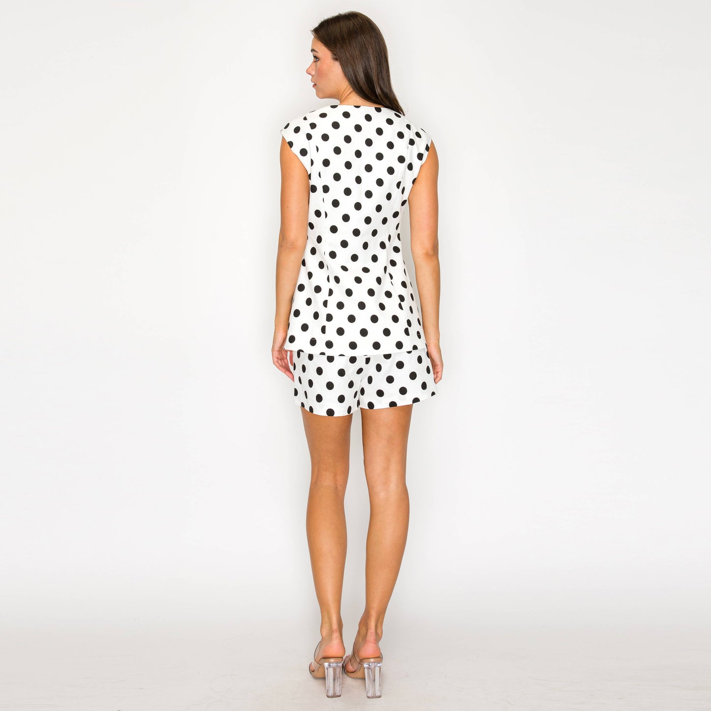 I LOVE POLKA DOTS White Skort
