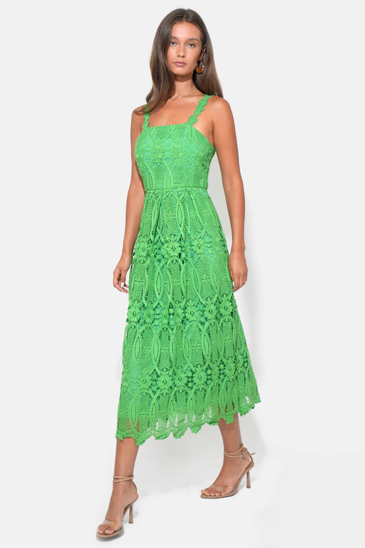 Alice Strap Lace Midi Dress